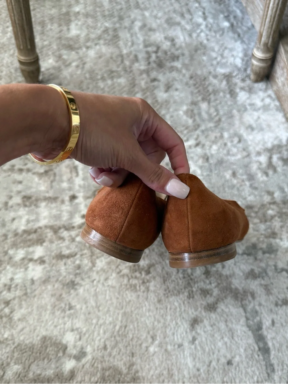 Maylis Tan Leather Suede Loafers